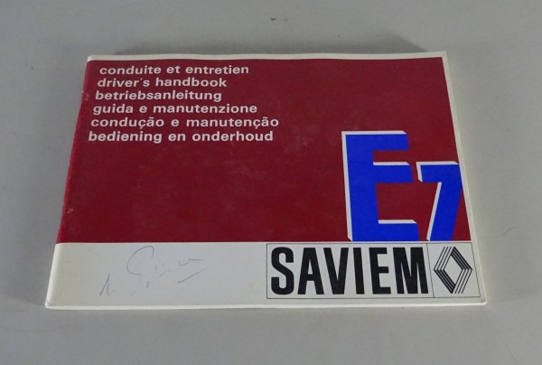 Betriebsanleitung Renault Saviem E 7 Stand 12/1977
