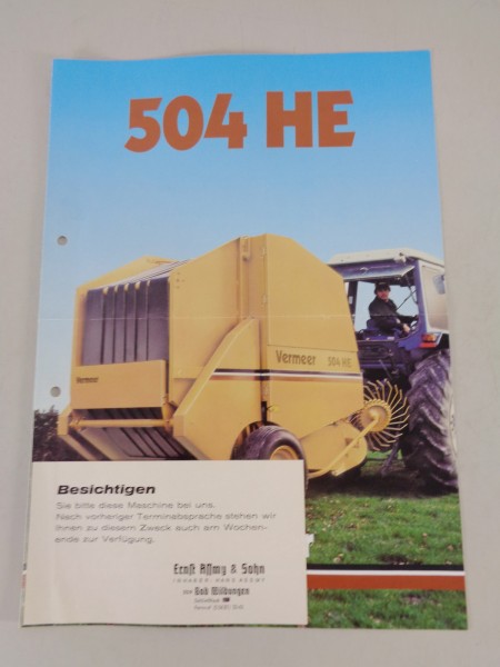 Prospekt / Broschüre Vermeer 504 HE Rundballenpresse mit der großen Pressdichte