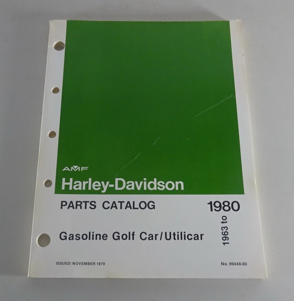 Parts Catalog Harley Davidson Gasoline Golf Car/Utilicar 1963-1980 from 11/1979