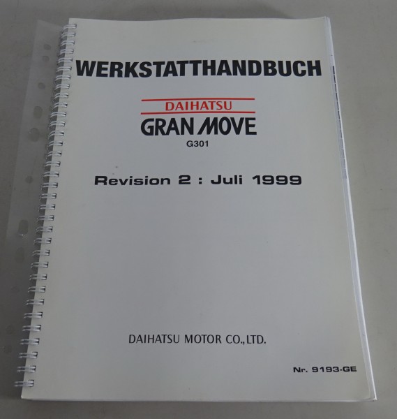 Werkstatthandbuch Daihatsu Gran Move G301 Ausgabe 07/1999