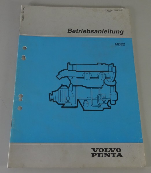 Betriebsanleitung Volvo Penta Bootsmotor MD22 Stand 04/1990