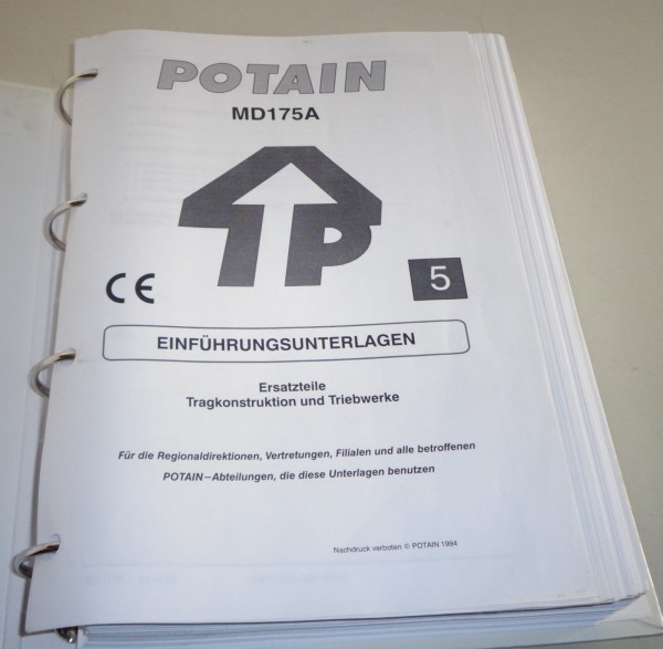 Teilekatalog / Spare Parts list Potain MD 175 A Kran / crane Stand 1993-1998