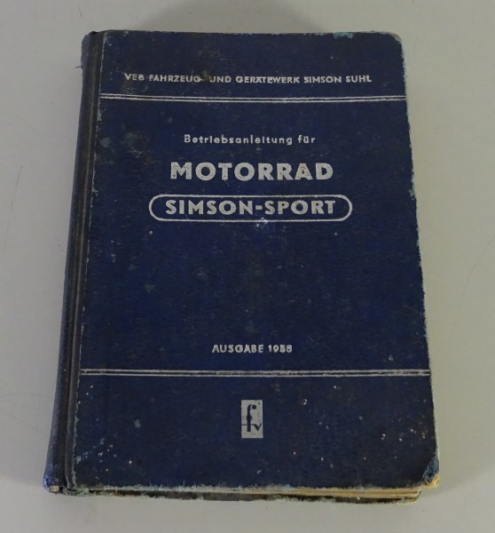 Betriebsanleitung / Handbuch Simson AWO 425 Sport 14PS Stand 1958