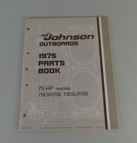 Teilekatalog OMC Johnson Outboards 75 PS Models Stand 03/1975