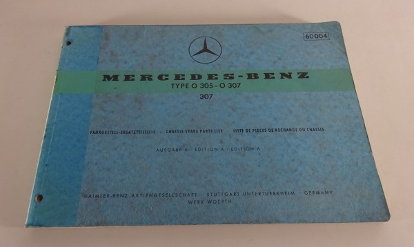 Teilekatalog Mercedes Benz Bus O 305 - O 307 Fahrgestell Stand 01/1973