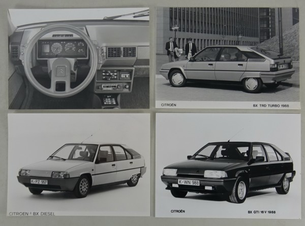 Pressefoto Citroën BX GTI 16V / BX Diesel / BX TRD Turbo Stand 1988