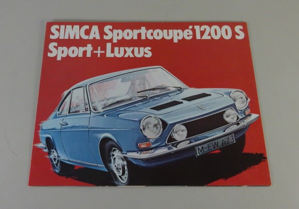 Prospekt / Broschüre Simca Sportcoupé 1200 S Stand 1967