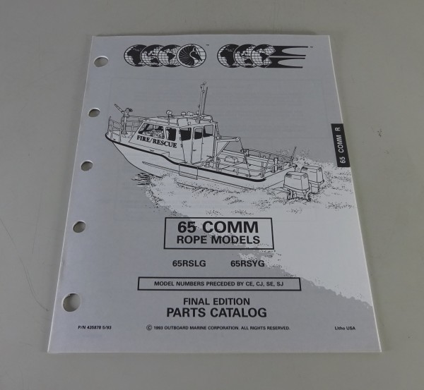 Teilekatalog Johnson Evinrude Außenborder / Outboards 65 Comm Rope Models 1993