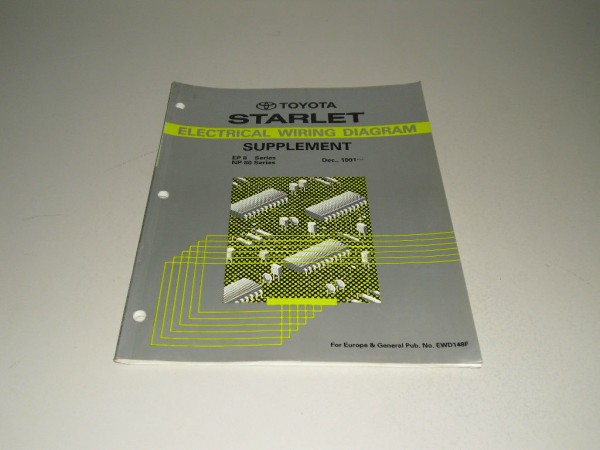 Werkstatthandbuch / Electrical Wiring Diagram Elektrik Toyota Starlet St.12/1991