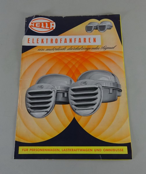 Prospekt Elektrofanfaren / Hupen für PKW, LKW, Polizei, Feuerwehr Stand 1958