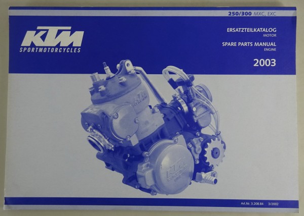 Teilekatalog Motor KTM 250 / 300 MXC, EXC Modelljahr 2003