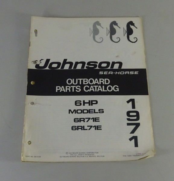 Teilekatalog OMC Johnson Outboards 6 PS Models Stand 1971
