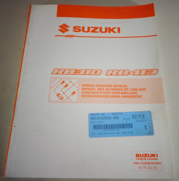 Werkstatthandbuch Elektrik / Schaltpläne Suzuki Wagon R RB310/413 Stand 09/2002