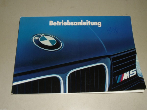 Betriebsanleitung Handbuch BMW Motorsport 5er Reihe E 34 M5, Stand 01/1992