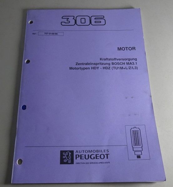 Werkstatthandbuch Peugeot 306 Zentraleinspritzung Bosch MA3.1 von 06/1996