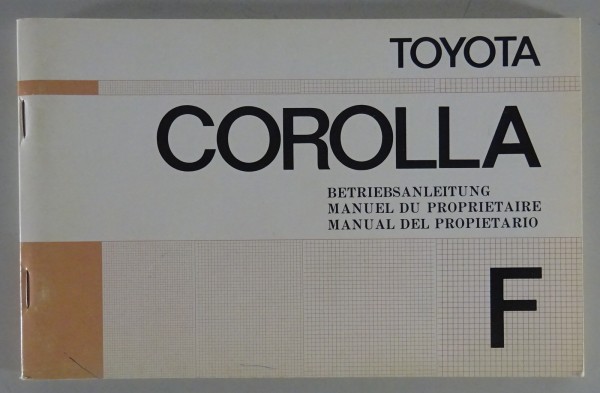 Owners Manual / Handbook Toyota Corolla E30 from 01/1975