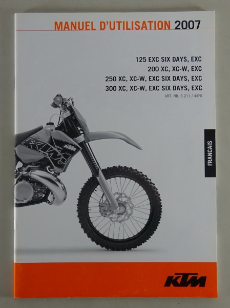 Manuel d'Utilisation KTM 125 / 200 / 250 / 300 - année 2007