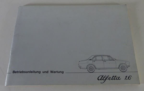 Betriebsanleitung / Handbuch & Wartung Alfa Romeo Alfetta 1,6 ltr Stand 05/1975
