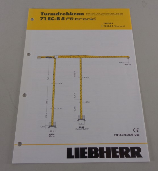 Datenblatt Liebherr Turmdrehkran 71 EC-B 5 FR.tronic von 02/2011