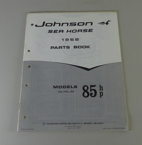 Teilekatalog OMC Johnson Outboards 85 PS Models von 1968