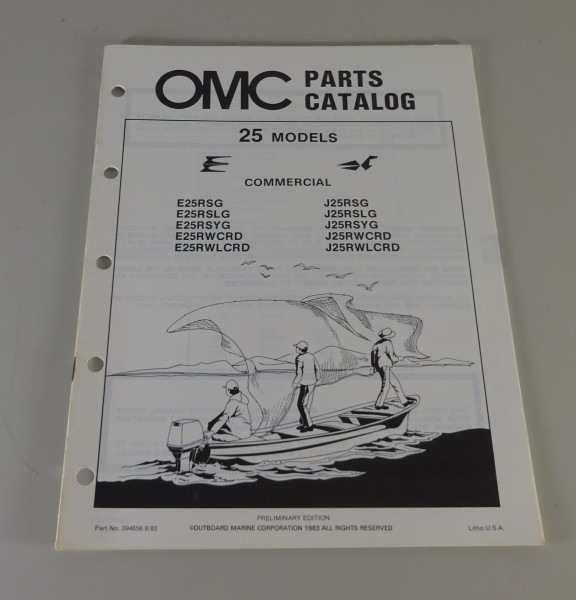 Teilekatalog Johnson Evinrude Outboards 25 Commercial Models Stand 9/1983