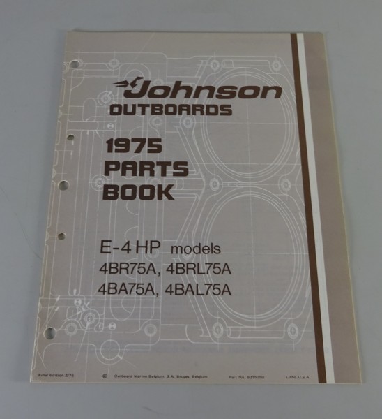 Teilekatalog OMC Johnson Outboards E-4 PS Models Stand 3/1975