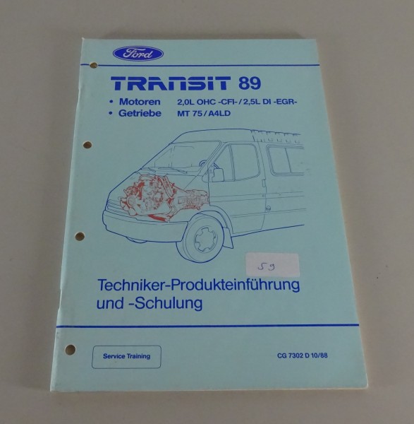 Technische Information / Einführung Ford Transit '89 Motoren / Getriebe '10/1988