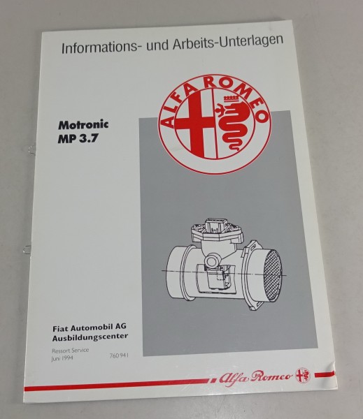 Werkstatthandbuch / Schulungsunterlage Alfa Romeo Motronic MP 3.7 Stand 06/1994