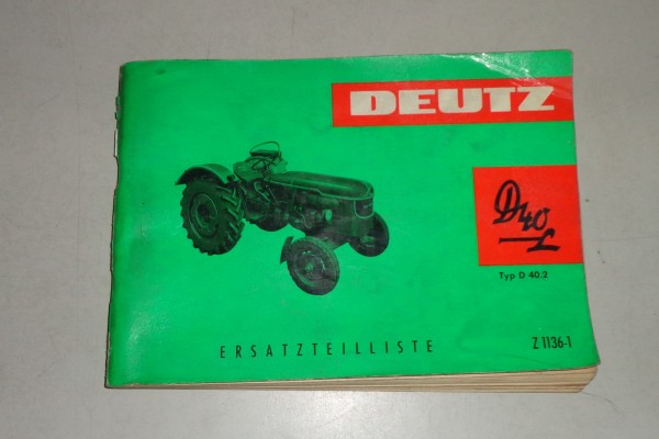 Teilekatalog / Spare Parts List / Lista de Repuestos Deutz Diesel Schlepper D40