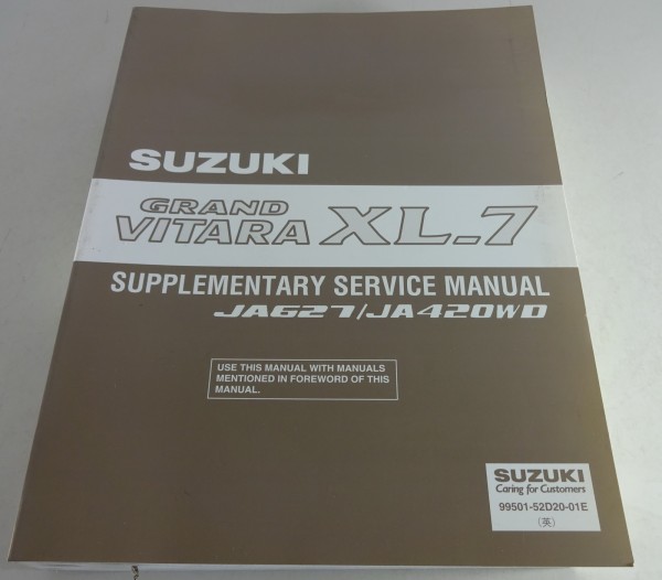 Workshop Manual Supplement Grand Vitara XL-7 JA627 / JA420WD 09/2003