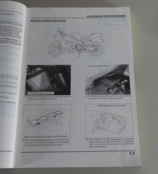 Werkstatthandbuch Honda CBR 900 RR Fire Blade Typ SC44 Stand 2000