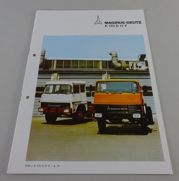 Prospekt Magirus-Deutz LKW K 170 D 17 F Frontlenker Kipper Stand 09/1975