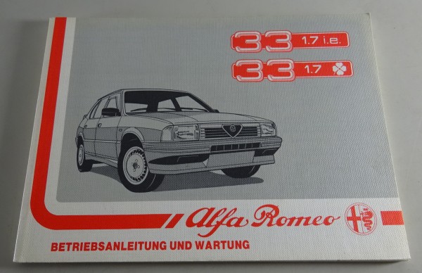 Betriebsanleitung & Wartung Alfa Romeo 33 1.7IE / 1.7 quadrifoglio verde 1/1988