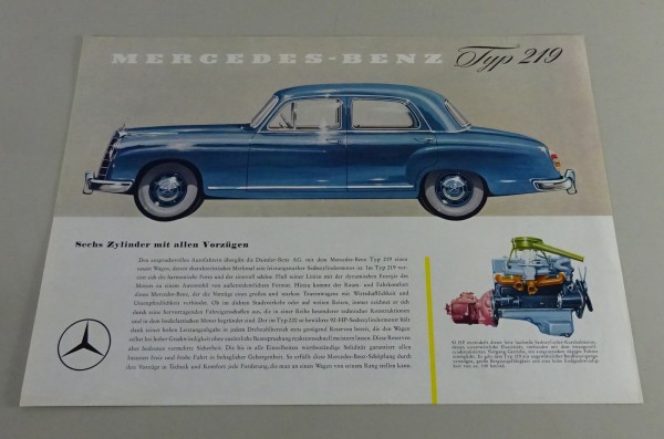 Prospektblatt / Broschüre Mercedes-Benz 219 Ponton W105 von 1956