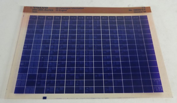Microfich Teilekatalog Volvo Serie 340 - 360 von 1985 - 1991 Stand 10/1993