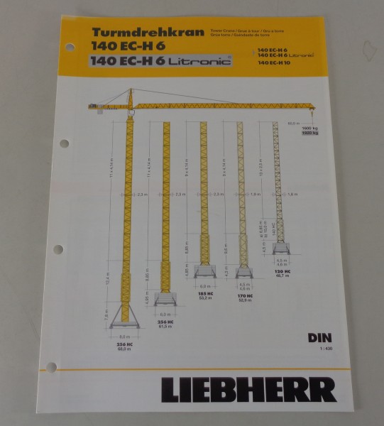 Datenblatt Liebherr Turmdrehkran 140 EC-H 6 / Litronic von 04/2005