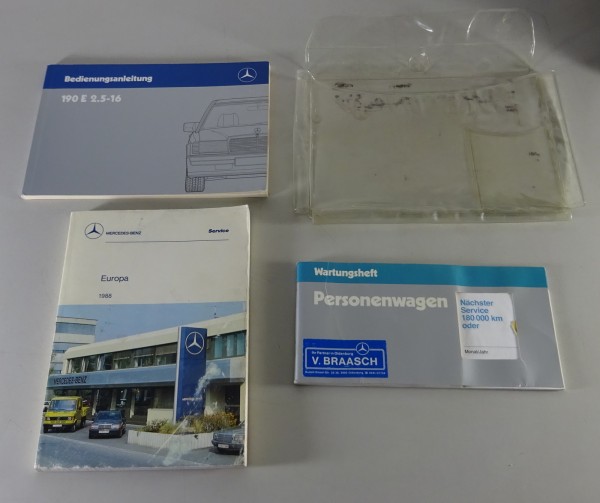 Bordmappe + Betriebsanleitung Mercedes Benz 190 E 2.5 - 16 V W201 Stand 08/1988