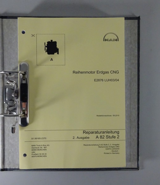 Werkstatthandbuch MAN Erdgas CNG Motor E2876 LUH03/04 Stand 09/2010