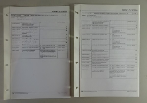 Schaltplan Mercedes W204 Benzin-Einspritz- und Zündungssystem ME Motor 271 12/10