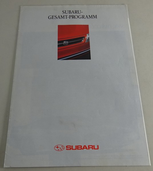 Prospekt Subaru Gesamt-Programm mit SVX, Legacy, Justy, Libero Stand 10/1992