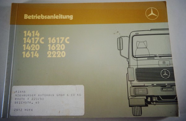 Betriebsanleitung /Handbuch Mercedes Benz NG 80 1414 - 2220 Stand 10/1985