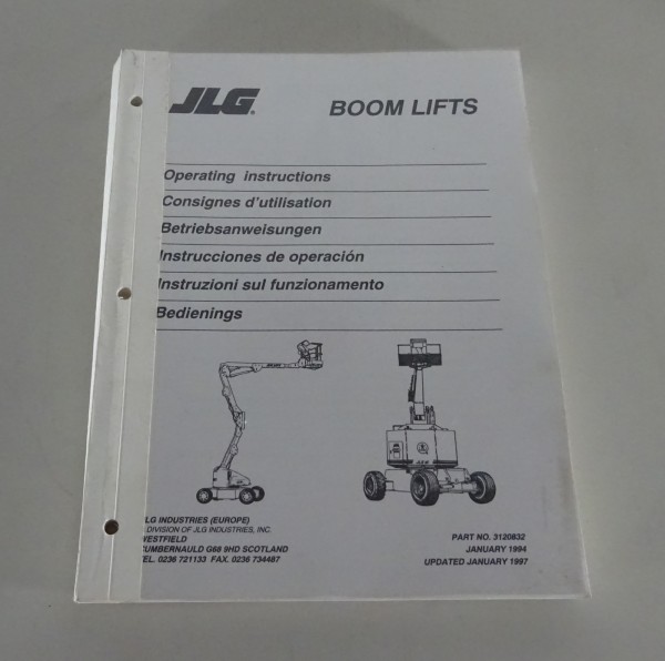 Betriebsanleitung / Owner´s Manual JLG Arbeitsbühne 30HA - 60HA Stand 01/1997