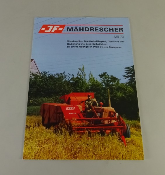 Prospekt / Broschüre JF Mähdrescher MS 70 Stand ca. 1970