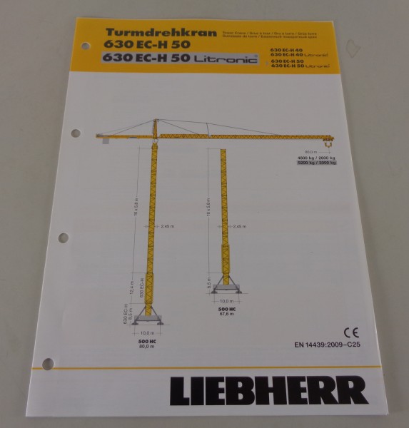 Datenblatt Liebherr Turmdrehkran 630 EC-H 50 / Litronic von 04/2010