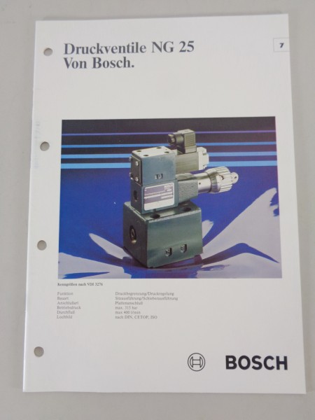 Prospekt / Technische Info Bosch Druckventile NG 25 Stand 02/1981