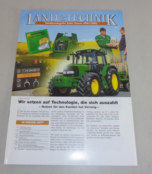 Prospekt / Broschüre John Deere Land & Technik Sonderausgabe 2001 / 2002