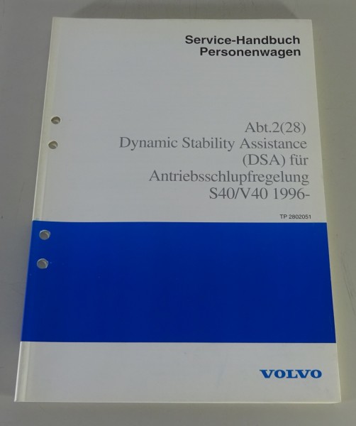 Werkstatthandbuch Volvo S40 / V40 DSA für Antriebsschlupfregelung Stand 03/1996