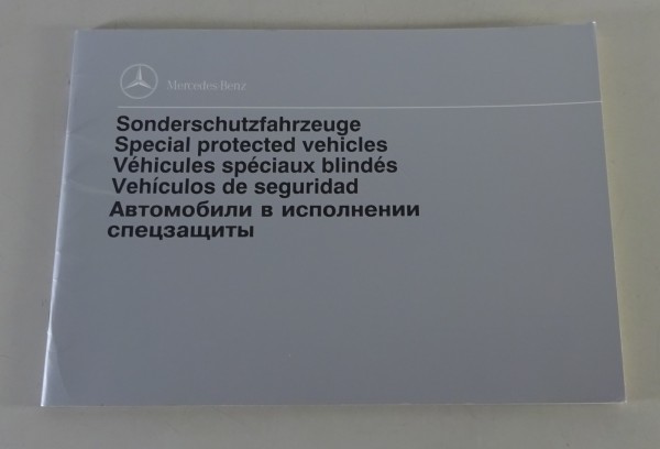 Betriebsanleitung Mercedes-Benz S-Klasse W140 Sonderschutzfahrzeuge Stand 1996