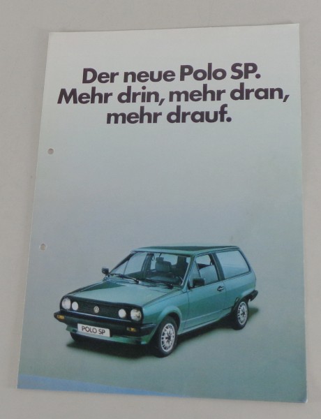 Prospekt VW Polo 2 / II Typ 86c Stand 09/1983