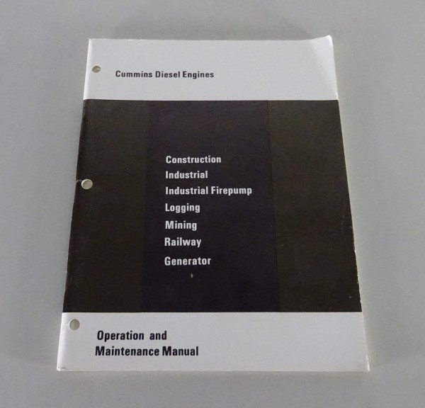 Owner´s- / Maintenance-Manual Cummins Diesel Engines from 02/1972